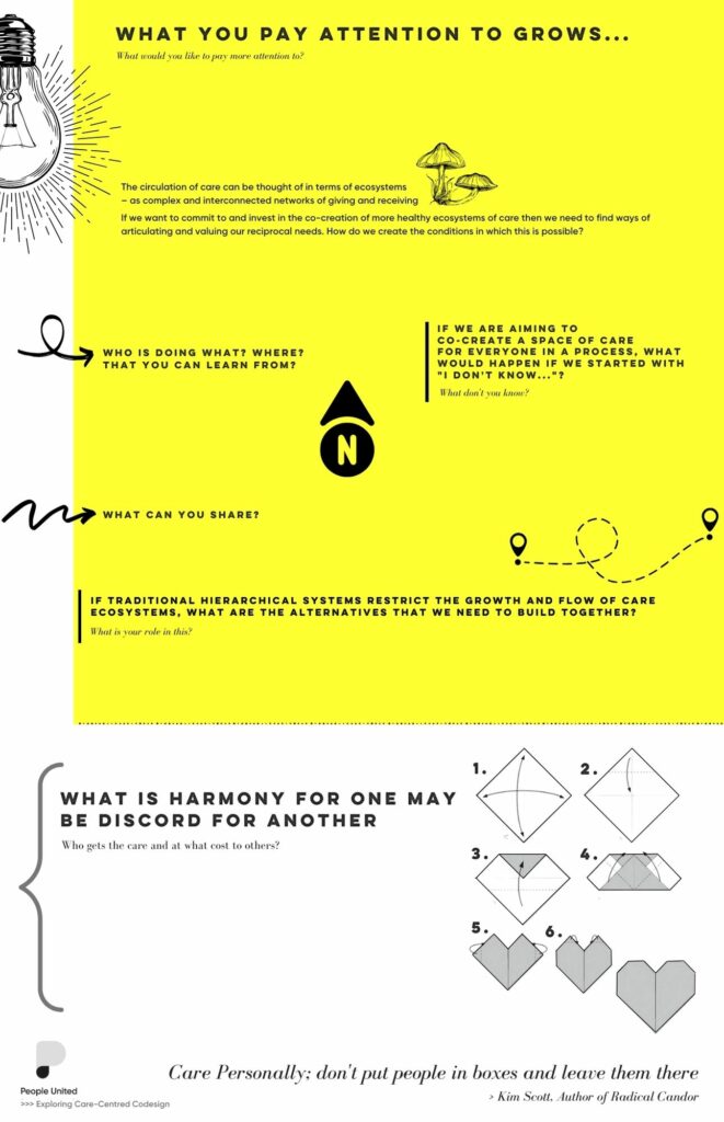 Page two of This is Not a Manifesto. Graphic yellow and white document with text and title 'What you pay attention to grows.'