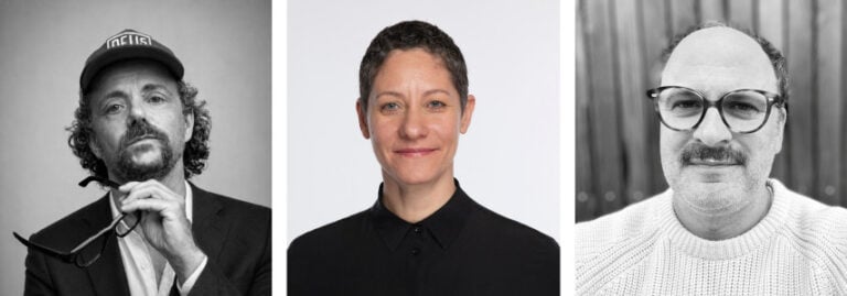 Headshots of new Clore Leadership Trustees: E-J Scott, Bengi Ünsal and Justin Spooner