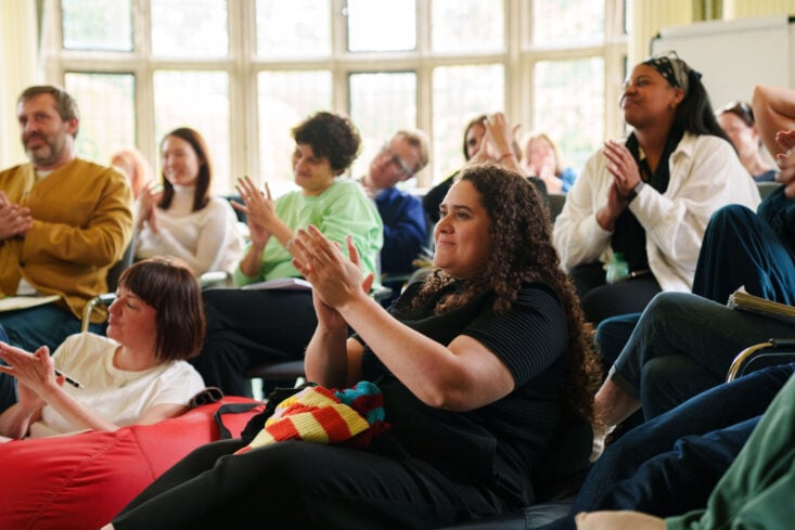 A photo of the 2025/26 Clore Fellows at the May Residential.